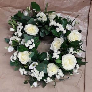 White Funeral Wreath