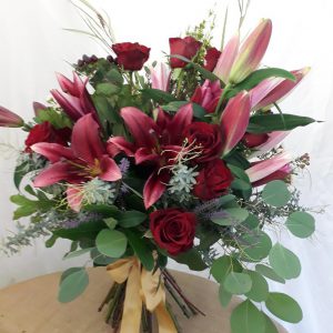 Oriental Lilly and Rose Bouquet